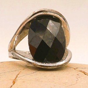 Lia Sophia Dark Garnet of Cubic Zirconia Silver Tone Ring Size 8.25